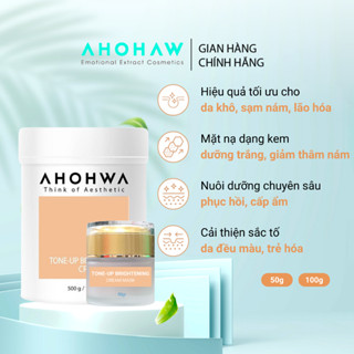 Mặt Nạ Ủ Trắng Dạng Kem AHOHAW Tone-Up Brightening Cream Mask Chiết - Dưỡng Da Trắng Sáng Tự Nhiên, Giảm Thâm Nám