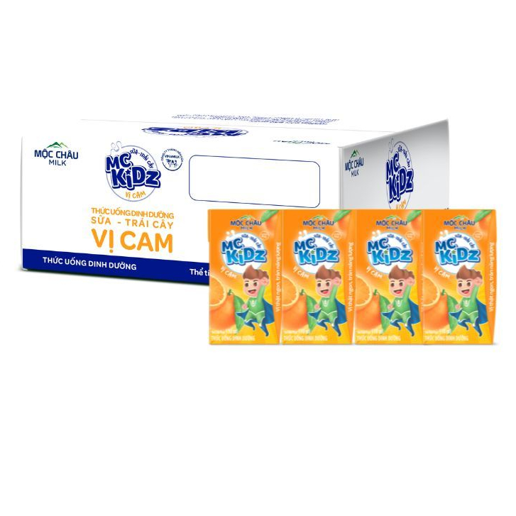 Thùng 24 hộp Sữa Trái cây MC Kidz Vị Cam (110mlx24)