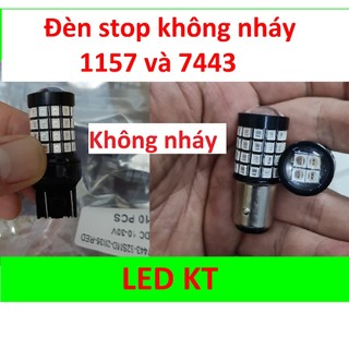 Đèn Led phanh stop không nháy chân T20 7443 và 1157 cho ô tô và xe máy trắng và đỏ. đèn led