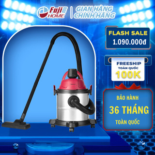 Máy hút bụi Fujihome VC12 công suất hút mạnh, máy hút bụi công nghiệp giúp hút sạch bụi khô và ướt, BH 36 tháng