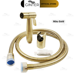 Vòi xịt vệ sinh inox 304 màu vàng gold cao cấp - dây xịt inox 304 - cài vòi xịt ginter