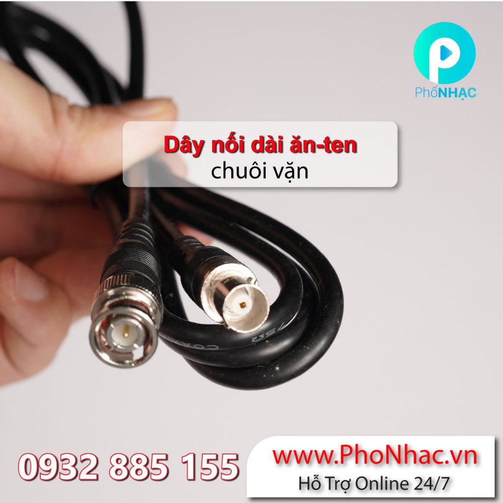 Dây Cáp nối dài anten, Dây kích sóng Micro dài 1m | Anten kích sóng | Chuôi chuyển đổi ăn-ten | Phố Nhạc