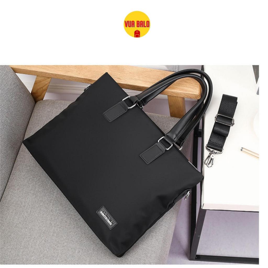 Túi Xách Cặp Xách Vải Canvas Đựng laptop 14'' Sức Chứa Lớn Phong Cách Doanh Nhân Cho Nam