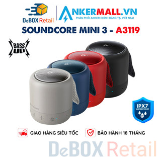 Loa bluetooth không dây soundcore mini 3 a3119 kháng nước ipx7, tùy chỉnh eq, tăng cường bass - chính hãng