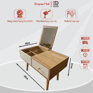 Bàn Trang Điểm Mini Có Kèm Gương KT 60x40x34 DQ HOME STORE Bàn Phấn Trang Điểm Ngồi Bệt Có Ngăn Kéo Tủ - DQ143
