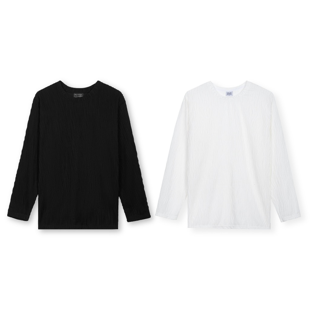Áo thun tay dài Flo MenSwear unisex sọc xoắn form áo suông