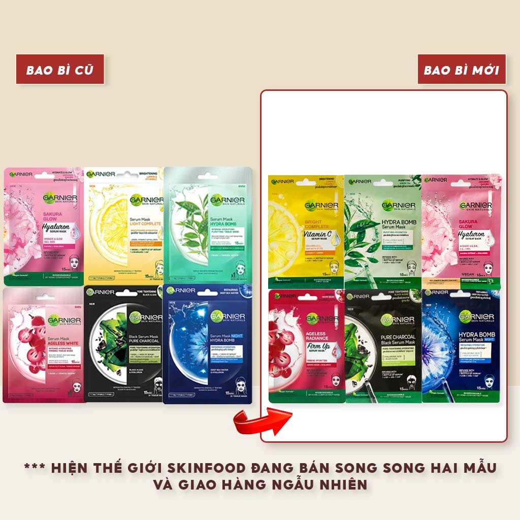 Mặt Nạ Tinh Chất, Chiết Xuất Thiên Nhiên Garnier Serum Mask