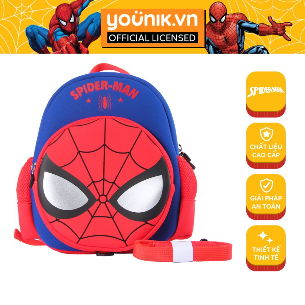 Balo Younik mềm Spider-Man A nhà Marvel chất lượng cao dành cho bé mẫu giáo, tiểu học