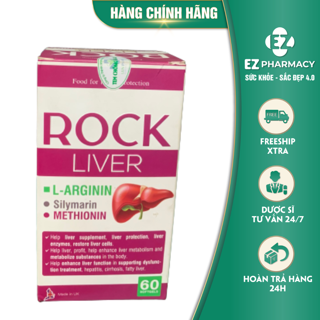 ROCK LIVER-Bổ gan,bảo vệ chức năng gan-Nhuận gan,lợi mật- Hộp 60v-Ezpharmacy