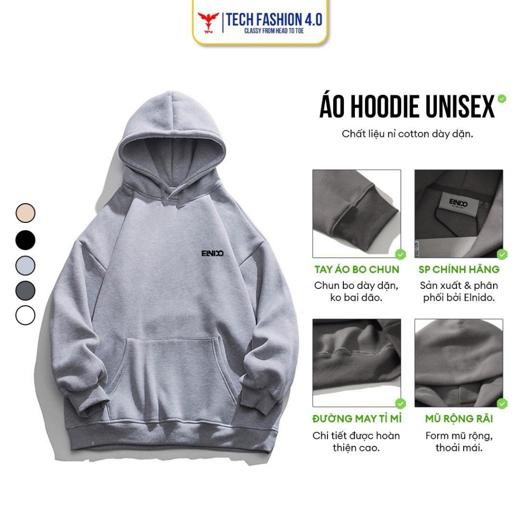 Áo hoodie trơn Nam Nữ Form Rộng Ulzzang Unisex Thu Đông Nam Nữ Local Brand TF4.0 Nỉ Bông Cotton 100% TF4