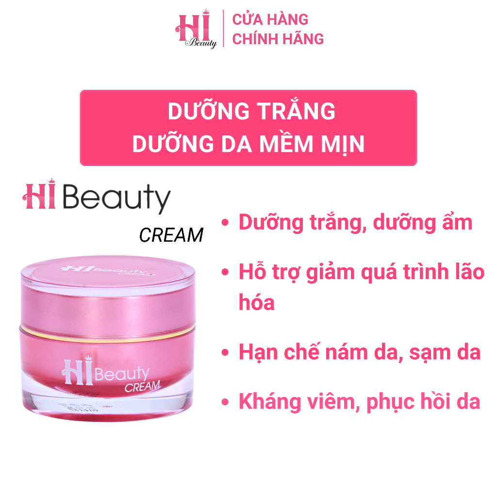Combo HiBeauty Viên Uống Trắng Da 30 viên & Kem Bôi Mờ Nám Ngừa Lão Hóa, Giảm Nám Sạm Tàn Nhang