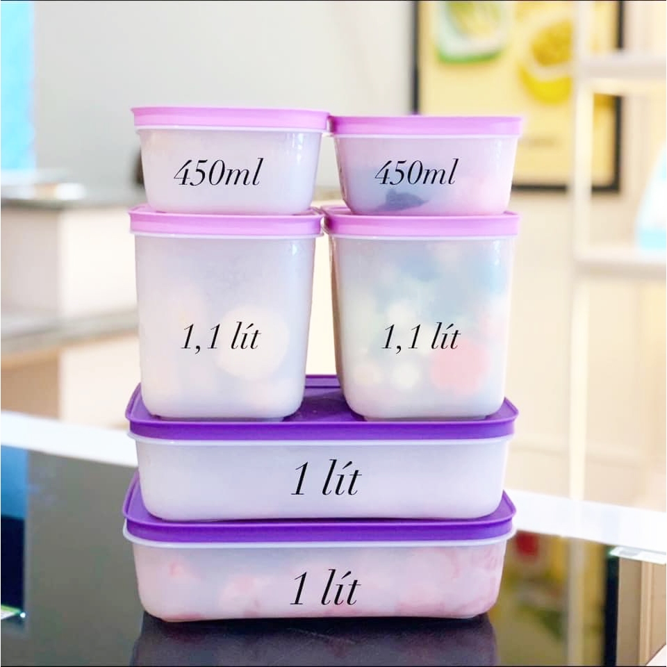 Bộ hộp trữ đông dẻo tím Tupperware Violet