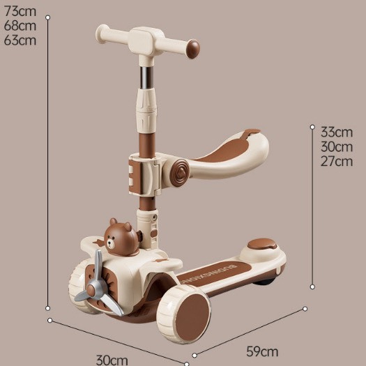 XE TRƯỢT CHO BÉ CAO CÂP - XE SCOOTER GẤP GỌN PHÁT NHẠC VÀ ÁNH SÁNG DÀNH CHO BÉ TỪ 1 TUỔI TRỞ LÊN ĐIỀU CHỈNH