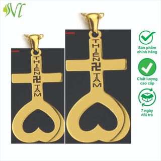 Mặt dây chuyền cặp thiên tâm đạo mạ vàng 24k không đen không gỉ xài nước tốt - Người Đẹp Vì Lụa