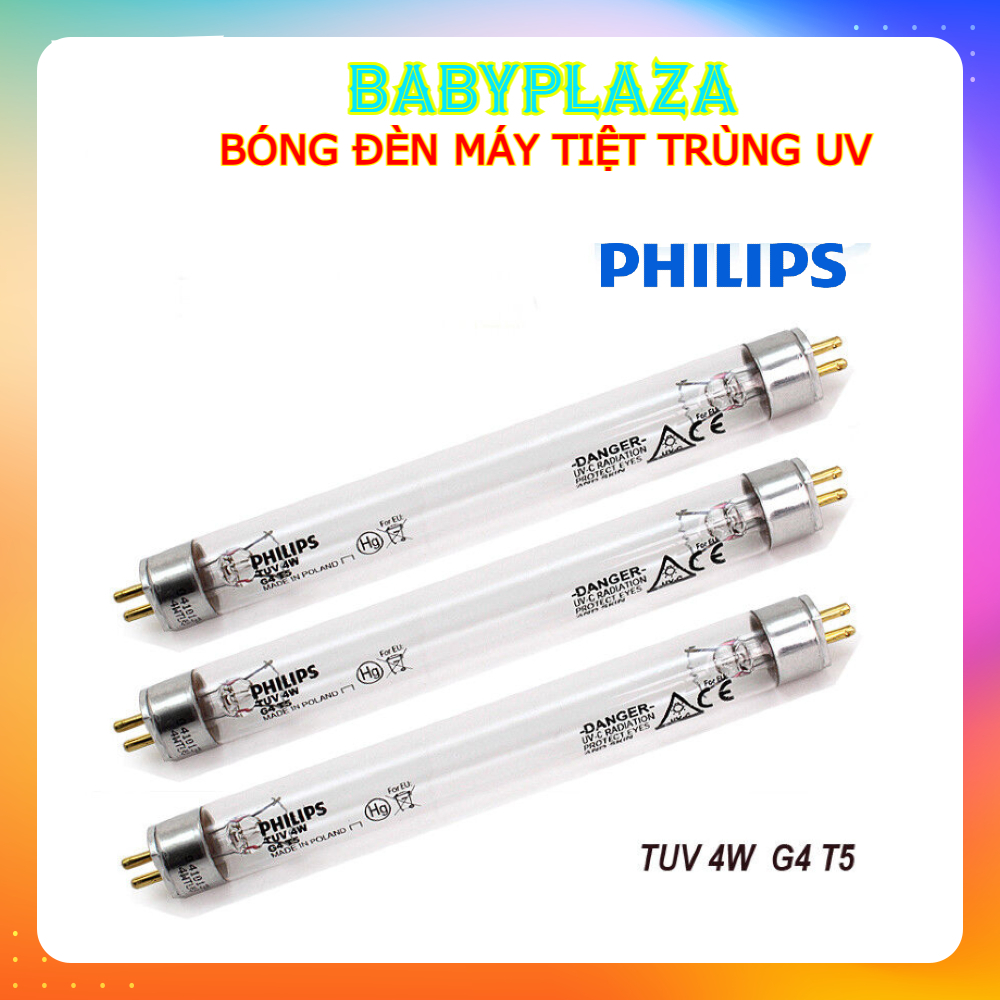 Bóng đèn tiệt trùng tia UV Philips 4W G4 T5 cho máy tiệt trùng UV Fatz Baby, Moaz, Youdo, Haenim, Up