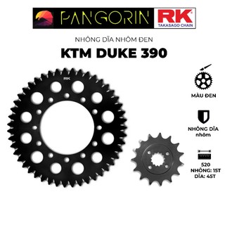 Nhông Dĩa RK Takasago chain cho xe phân khối lớn KTM Duke 390, chất liệu: Nhôm mạ anodized màu đen