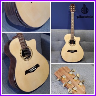 Đàn guitar acoustic gỗ cẩm ấn cao cấp sản xuất chỉ 1 cây - Tặng full phụ kiện