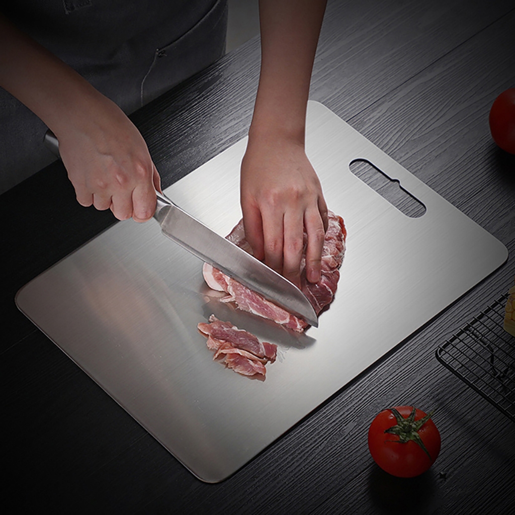 Thớt Inox 304, Thớt Kháng Khuẩn Cao Cấp Chống Nẩm Mốc, Chống Xước Dễ Dàng Vệ Sinh Hai Mặt Thép Không Gỉ Uni Shop
