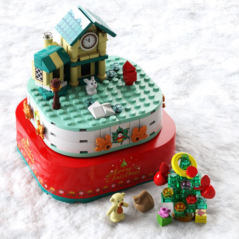 Đồ Chơi Lắp Ráp Kiểu LEGO NOEL Hộp Nhạc Giáng Sinh Người Tuyết 601162 Với 220+ PCS, Quà Tặng Giáng Sinh Cho Bé