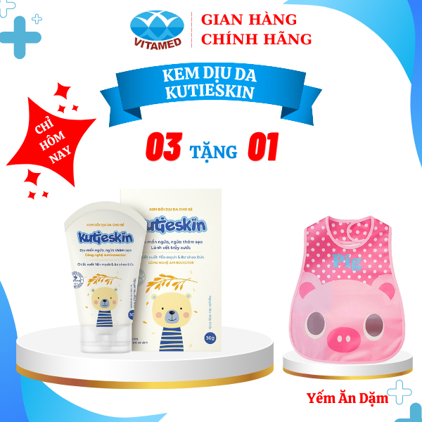 Combo 3 Hộp Kem Bôi Dịu Da Cho Bé Dịu Mẩn Ngứa, Ngừa Thâm Sẹo Kutieskin Hộp 30g