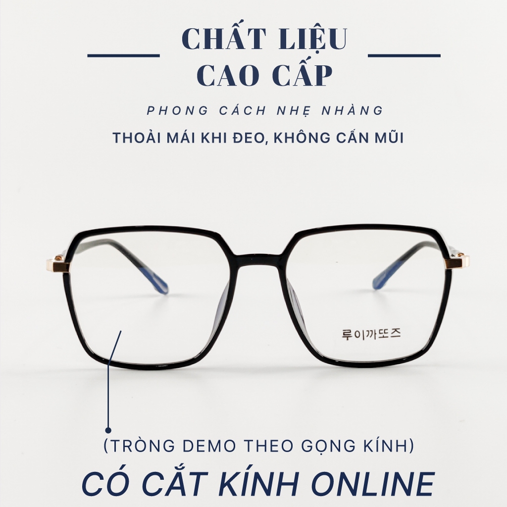 Gọng kính lục giác LB Eyewear 75220 mắt kính giả cận nam nữ thời trang chất liệu nhựa cao cấp thời trang, chống tia UV,