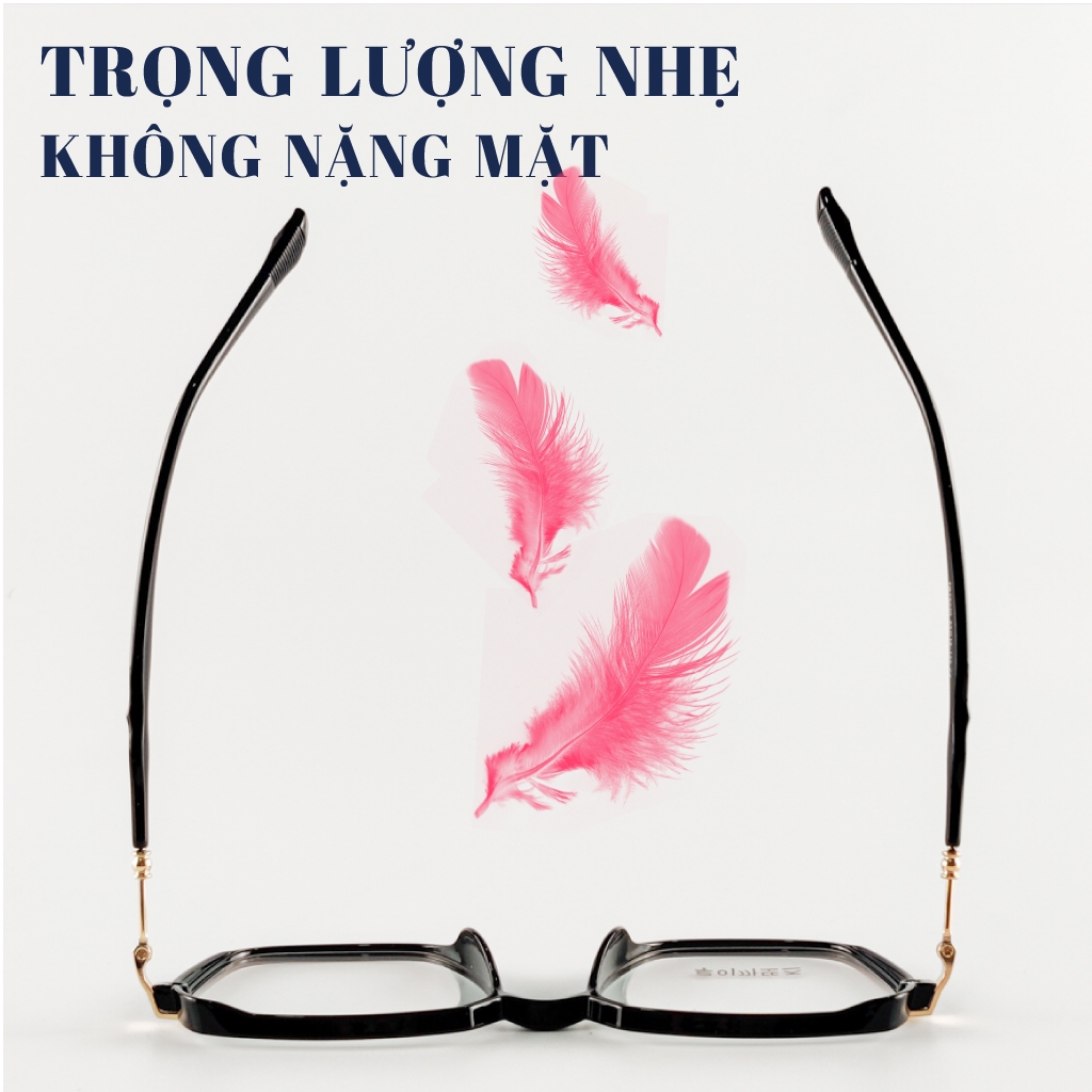 Gọng kính lục giác LB Eyewear 75220 mắt kính giả cận nam nữ thời trang chất liệu nhựa cao cấp thời trang, chống tia UV,