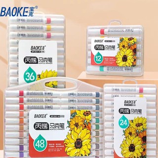 Màu Acrylic Marker 2 đầu Baoke MP2922 dùng để vẽ vải /thủy tinh/ giày / tường / giấy /da/ ly