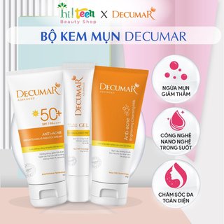 Combo ngừa mụn Decumar: Sữa rửa mặt, Gel ngừa mụn, Kem chống nắng - giúp bảo vệ da từ nghệ tự nhiên