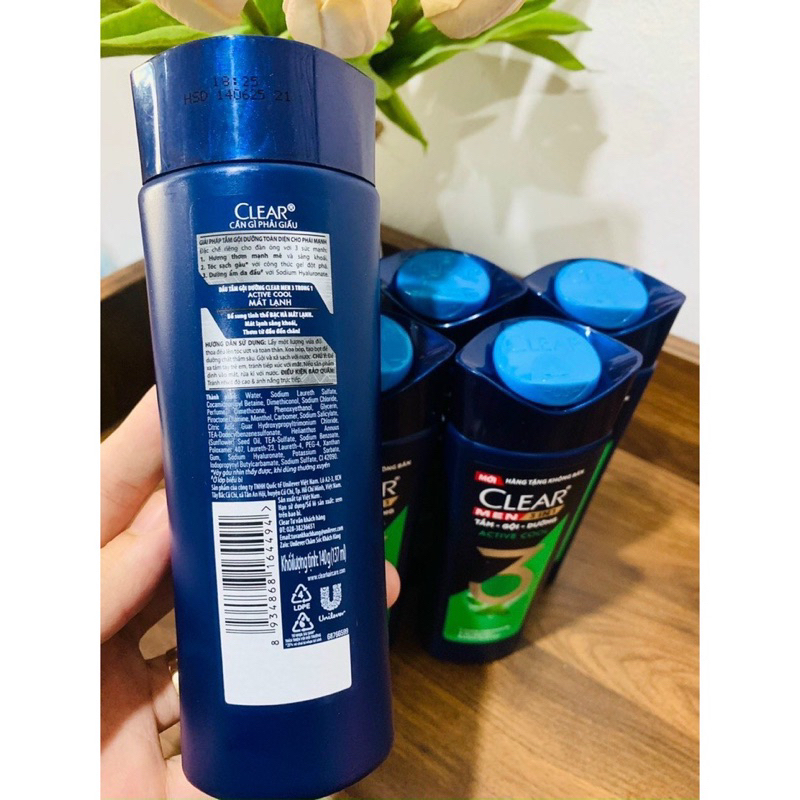 Dầu Gội Clear Men Cool Sport Bạc Hà thái lan 450ml 😘 FREESHIP 😘 sạch gàu, giảm tóc gãy rụng