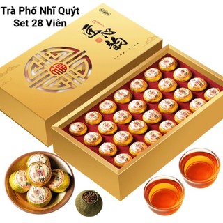 Hộp Trà Phổ Nhĩ Quýt Vân Nam Set 28 Quả - Mua 2 Tặng 1 Túi xách - Qùa Tặng Xuân Về