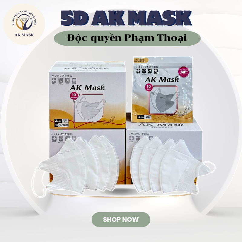 10 Chiếc Khẩu Trang 5D AK Mask Túi Kháng Khuẩn