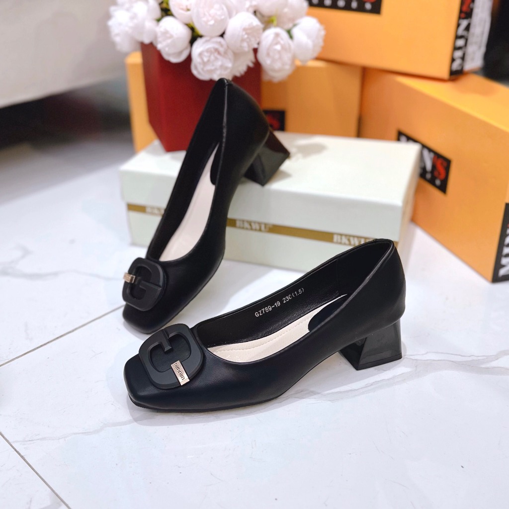 Min's Shoes - Giày Gót Vuông Da Mềm Cao Cấp VN120 (form rộng nên đi lùi size)