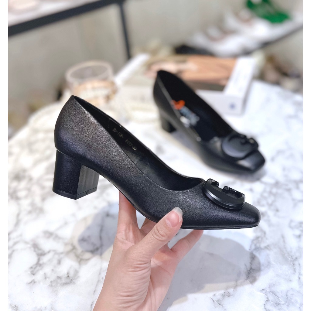 Min's Shoes - Giày Gót Vuông Da Mềm Cao Cấp VN120 (form rộng nên đi lùi size)