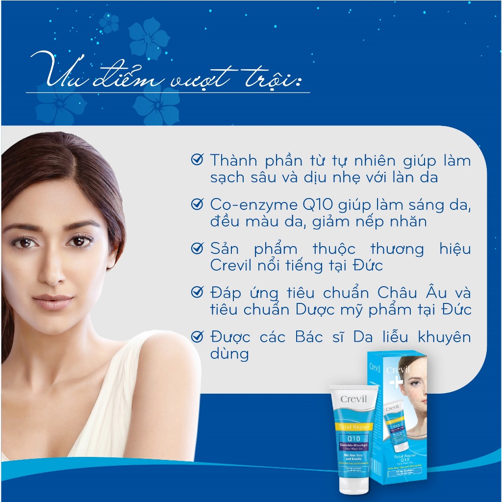 COMBO CHO DA MỤN: Gel Rửa Mặt Crevil Q10 và Kem Mụn Sulfur Ointment
