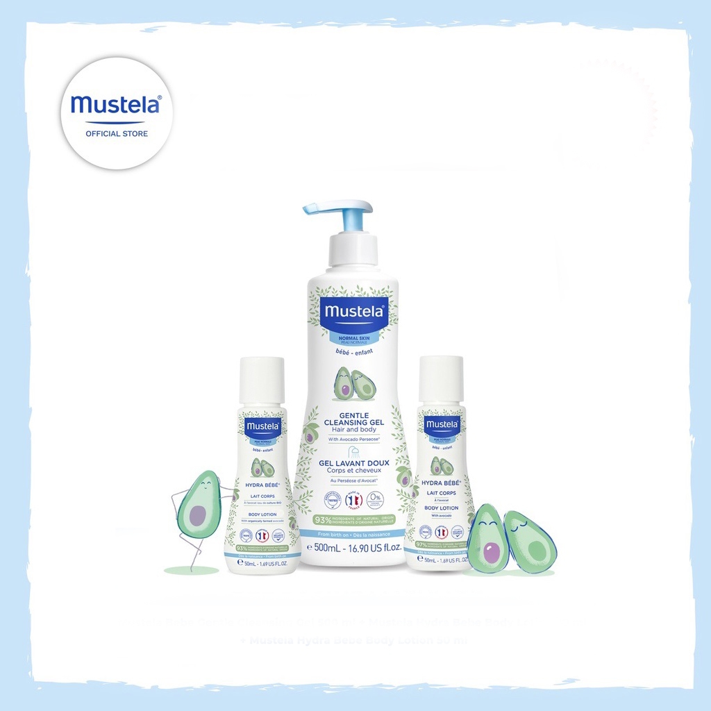 Sữa tắm gội cho em bé da thường Mustela Gentle Cleansing Gel 200ML/500ML/750ML