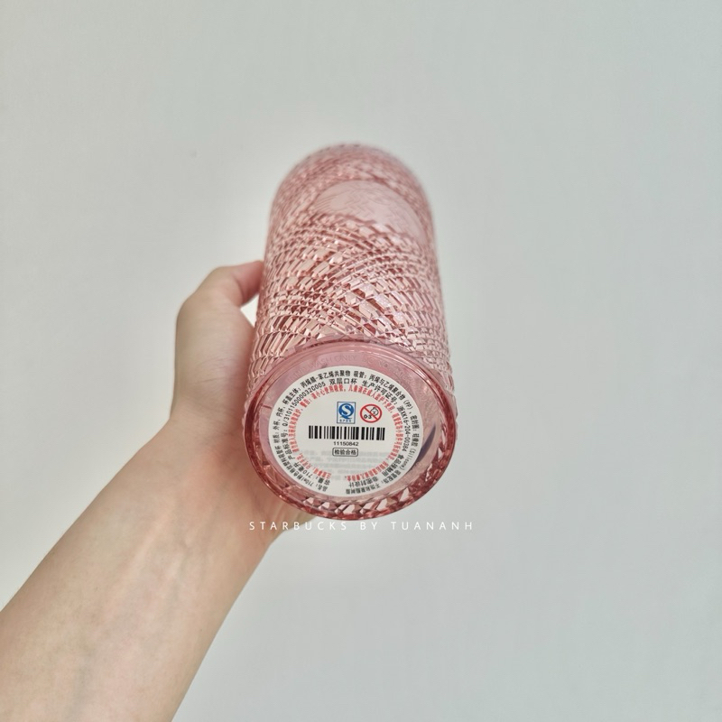 Ly Starbucks Jeweled Glitter Pink With Mermaid Tail Topper 710ml