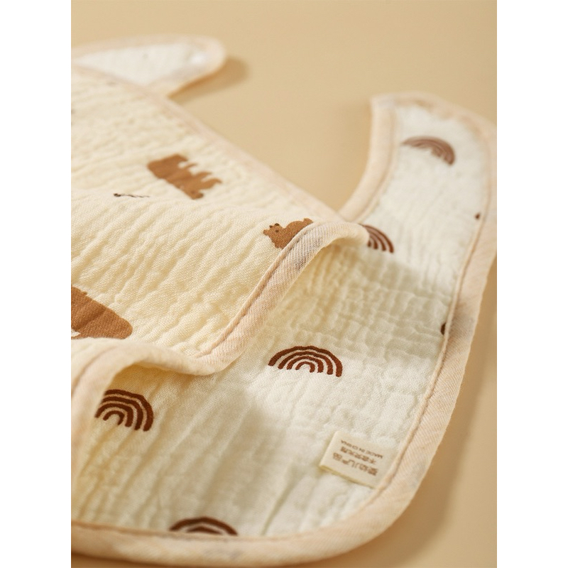 Yếm Vuông Muslin 2 Cúc Bấm Xô Mềm Mại Thấm Hút, An Toàn Cho Bé