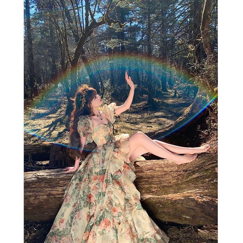 Váy Công Chúa , Đầm Công Chúa Dáng  Dài Cực Xinh Phong Cách Tiểu Thư Hàn Quốc Đi Chơi Dự Tiệc Douyin Style