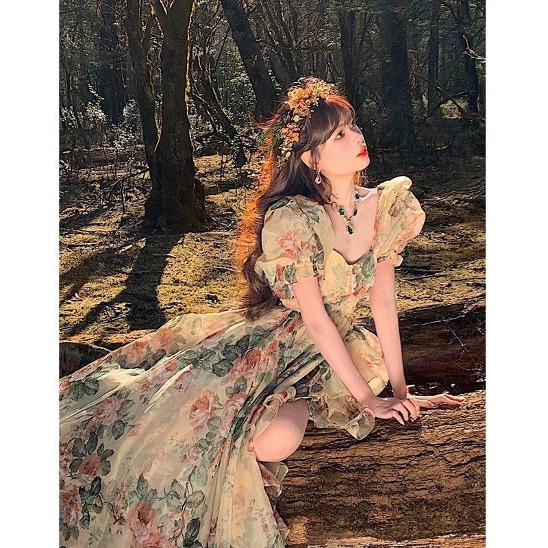 Váy Công Chúa , Đầm Công Chúa Dáng  Dài Cực Xinh Phong Cách Tiểu Thư Hàn Quốc Đi Chơi Dự Tiệc Douyin Style