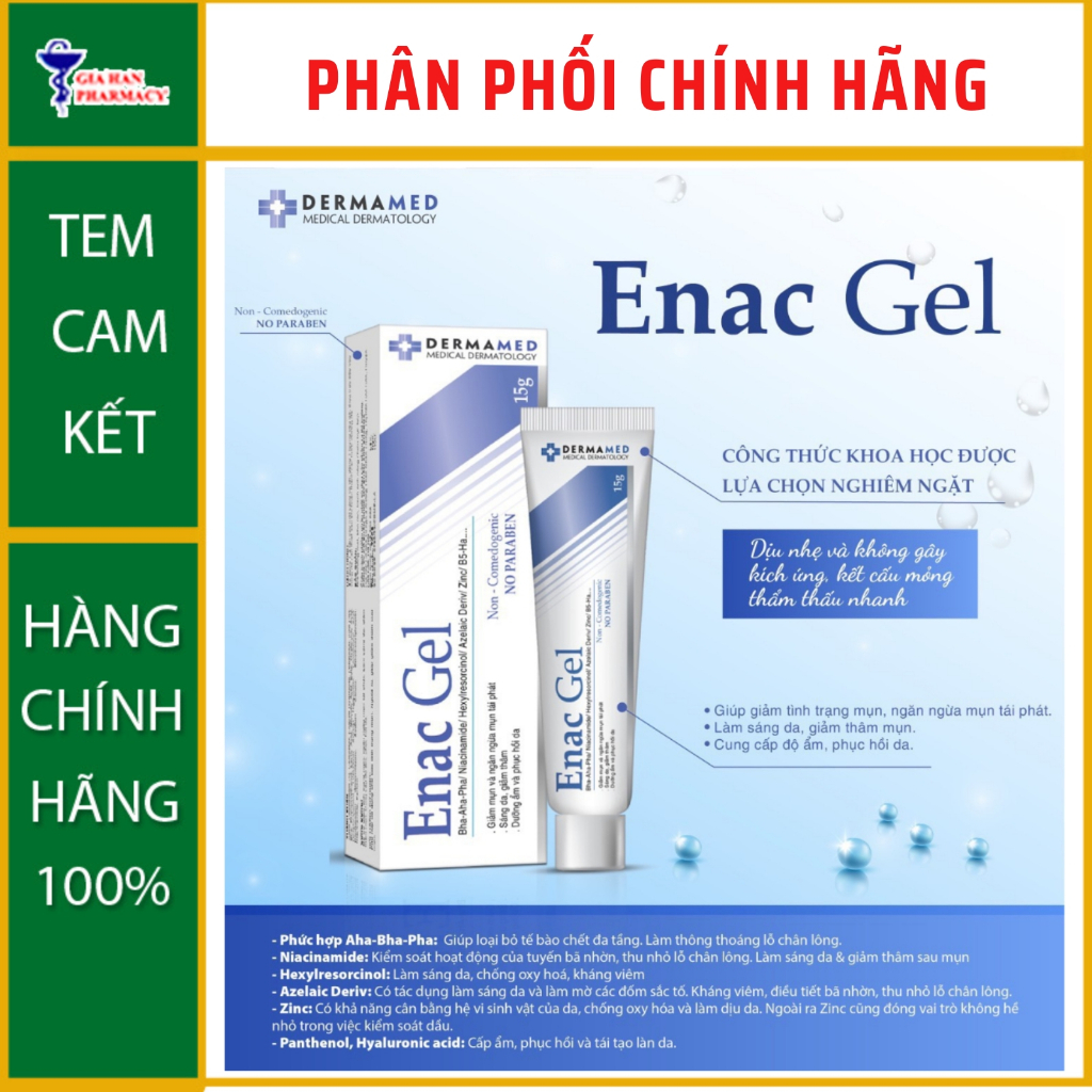 Enac Gel giúp sáng da, giảm thâm, ngăn ngừa mụn tái phát  - NT Gia Hân