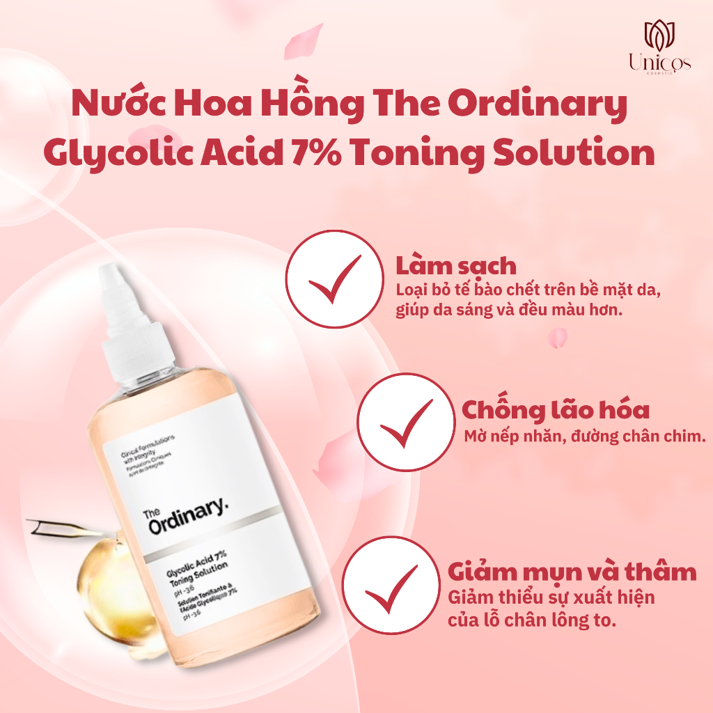 Nước Hoa Hồng The Ordinary Glycolic Acid 7% Toning Solution - Toner Tẩy Da Chết Sáng Da Đều Màu - The Ordinary 240ml