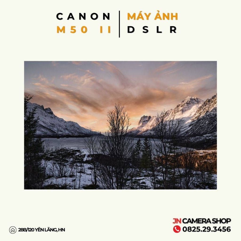 Bộ Máy Ảnh Canon EOS M50 Mark II + Kit 15-45mm f/3.5-6.3 IS STM Chuyên Vlog quay 4k