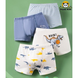 Combo 4 quần sịp đùi quần lót cho bé trai họa tiết Khủng long bóng rổ cotton thoáng mát hình ngộ nghĩnh dễ thương