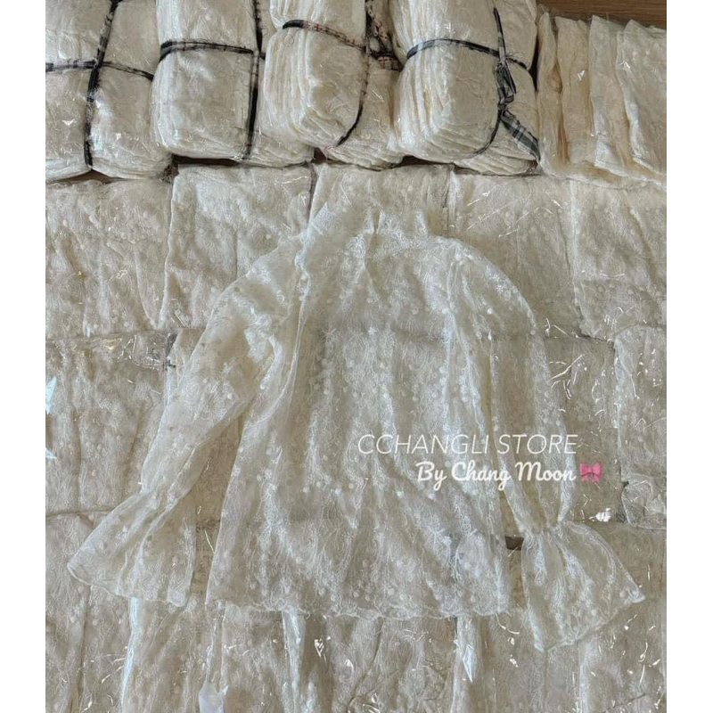 ÁO LEN TAY BÈO 1 LỚP THÊU HOA
