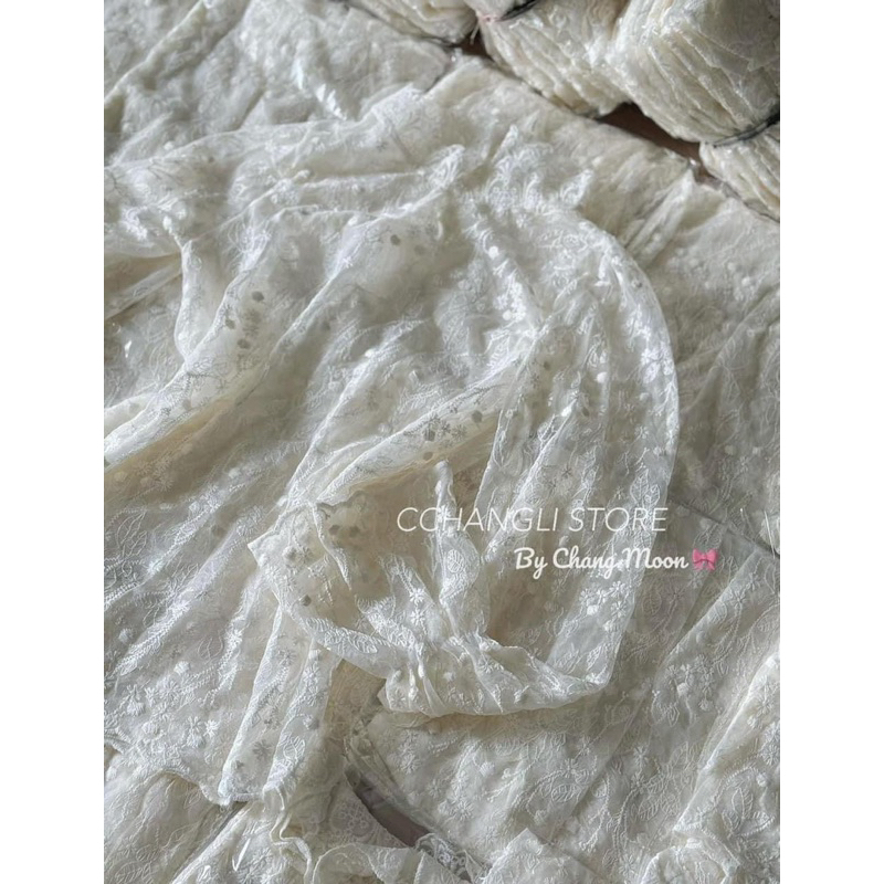 ÁO LEN TAY BÈO 1 LỚP THÊU HOA