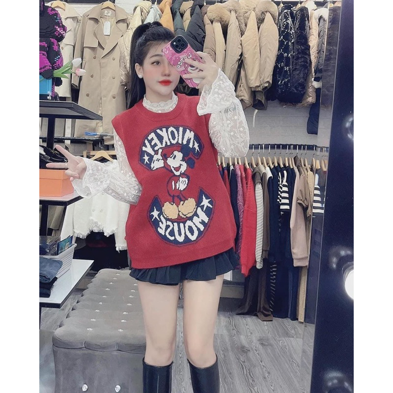 ÁO LEN TAY BÈO 1 LỚP THÊU HOA