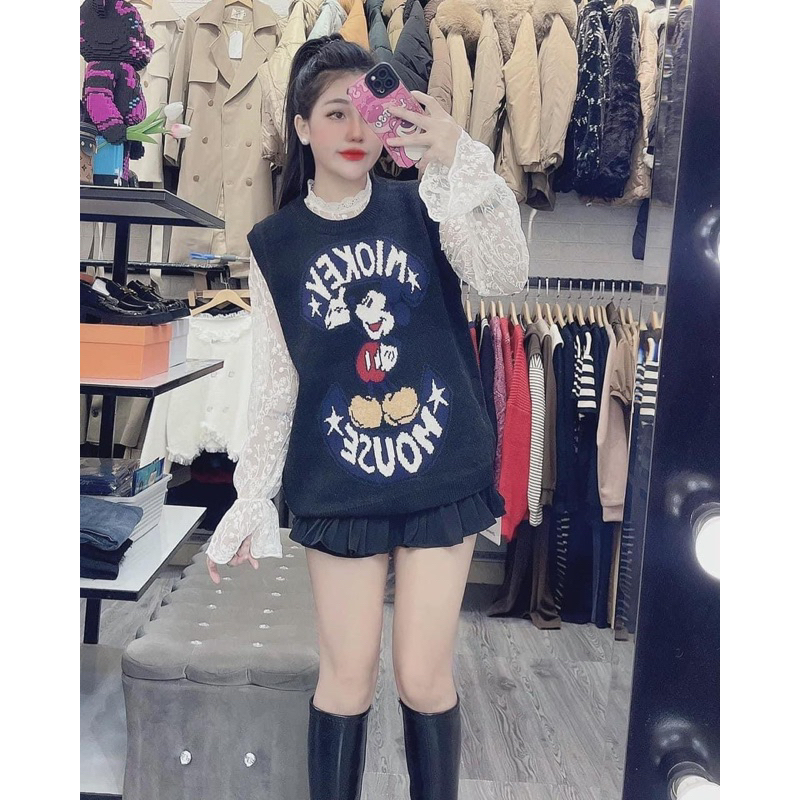 ÁO LEN TAY BÈO 1 LỚP THÊU HOA