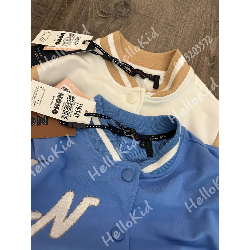 Áo khoác nỉ bomber chữ thêu nổi nono cho bé