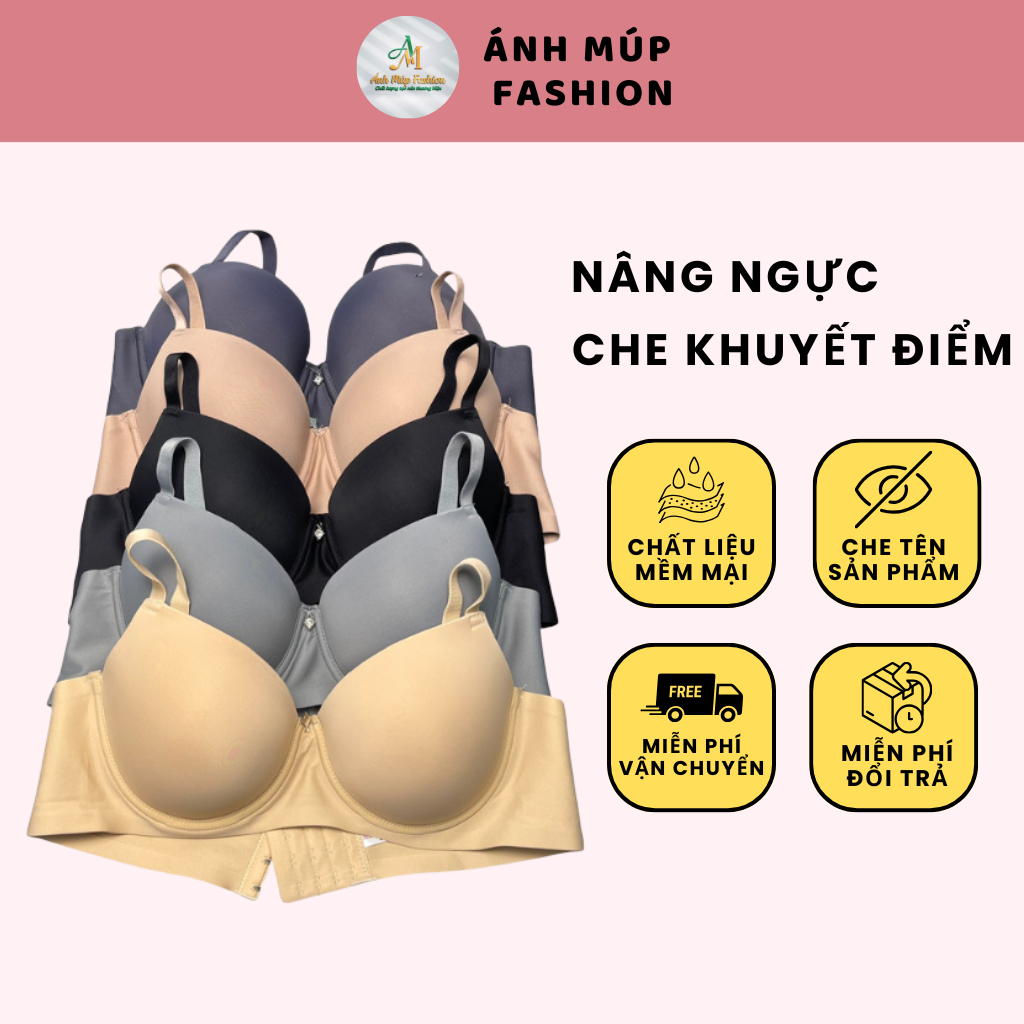 Áo lót Bigsize nữ 518 Ánh Múp Bigsize, Bra cup C có gọng, Bản to, Mềm mại, Nâng Ngực, Che khuyết điểm