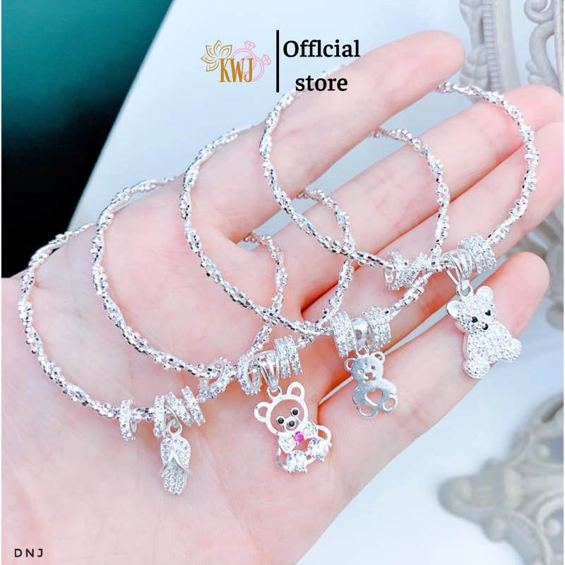 Vong tay xoắn 2 dây bạc ta, mix cực xinh